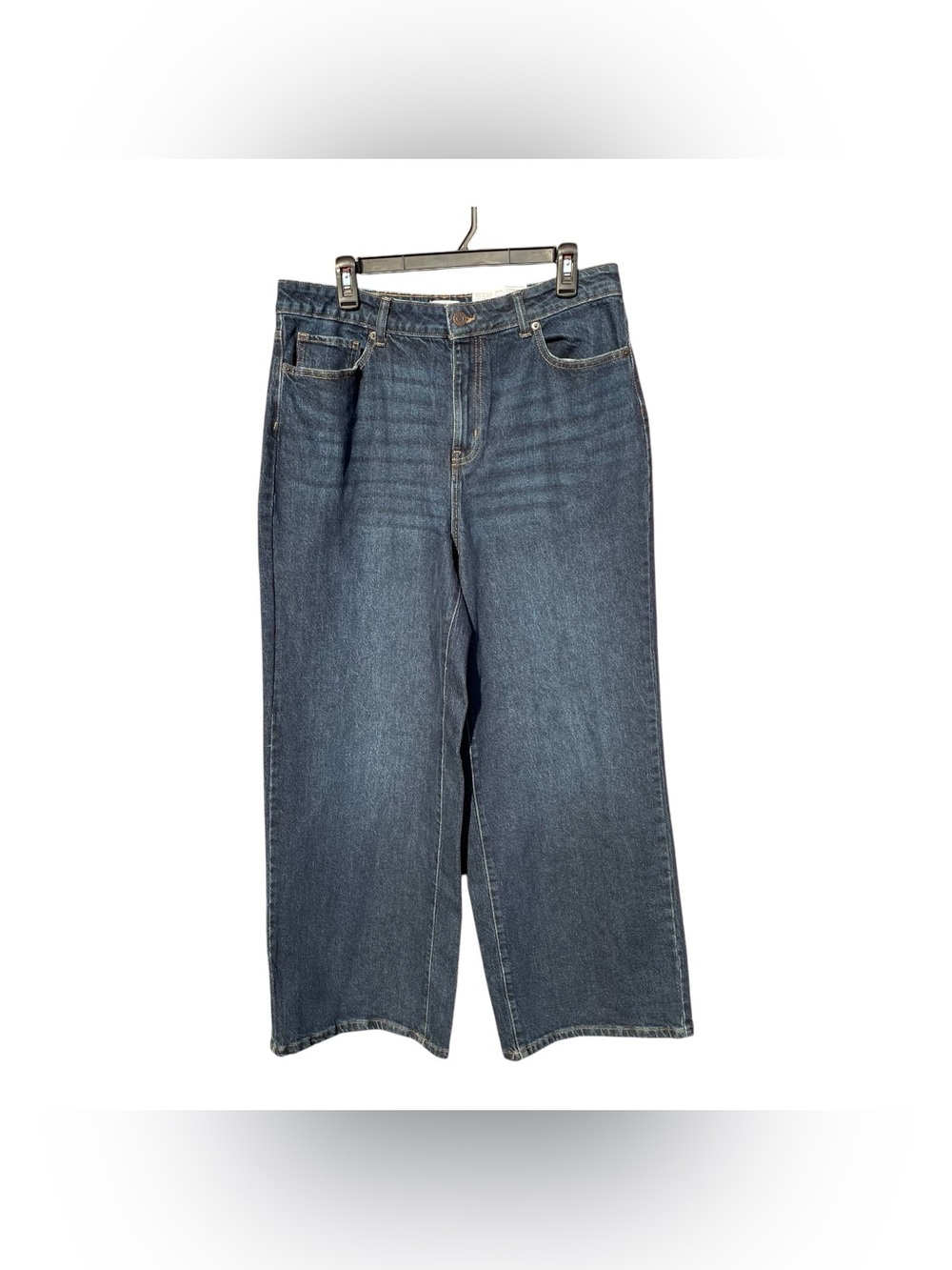 Time & Tru Wide Leg Jean Womens 14 Dark Wash High Rise Denim Old Money Fashion